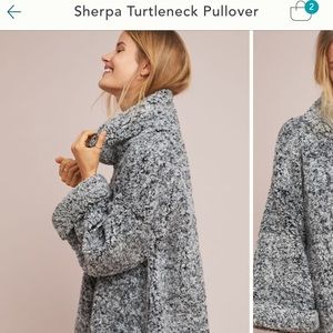 sherpa turtleneck pullover